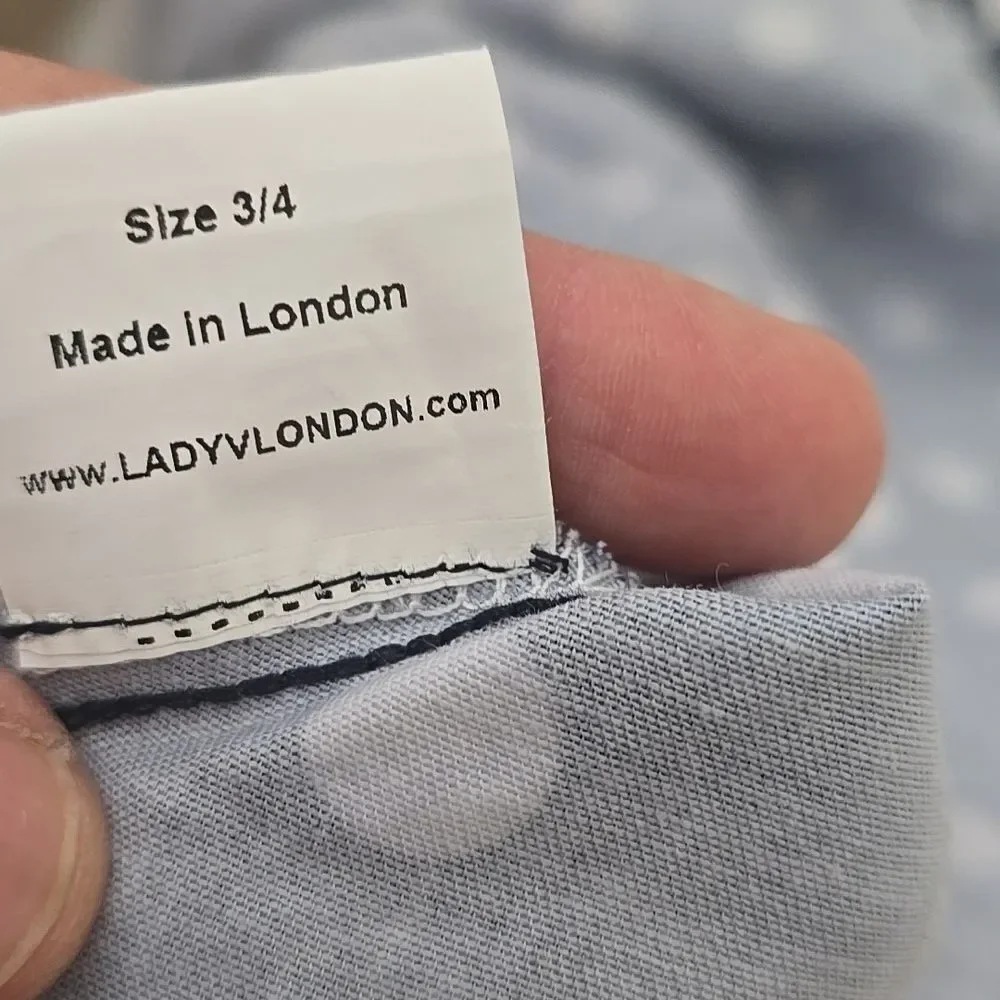 Lady VintageNavy Blue Polka Dot Dress 3/4